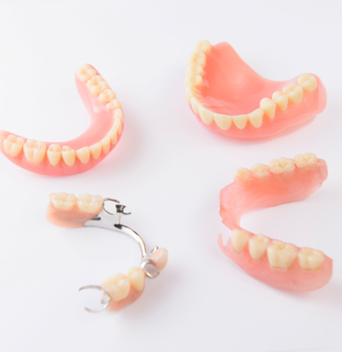 an assortment of different dentures