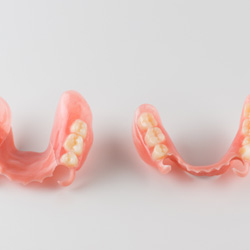 a close-up of partial dentures