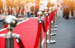 Red carpet and stanchions